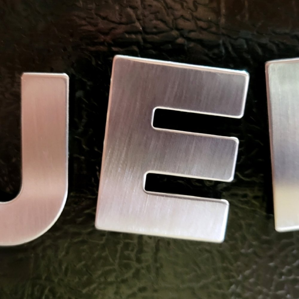 QUEEN Brushed Stainless Steel Letters Magnetic Letters 1.5 by 1.25 inches - Picture 4 of 8